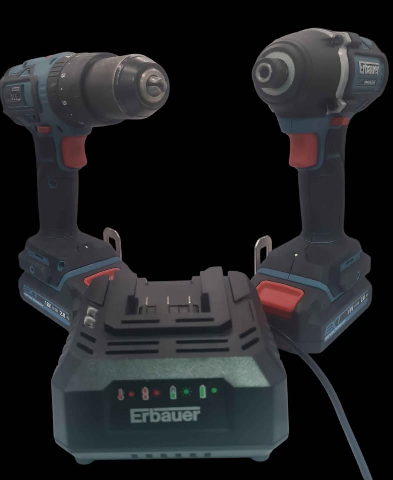 Erbauer ECD18 - LI - 2 / EID18 - LI 18V 2×2.0Ah Li-on EXT Brushless Cordless Twin