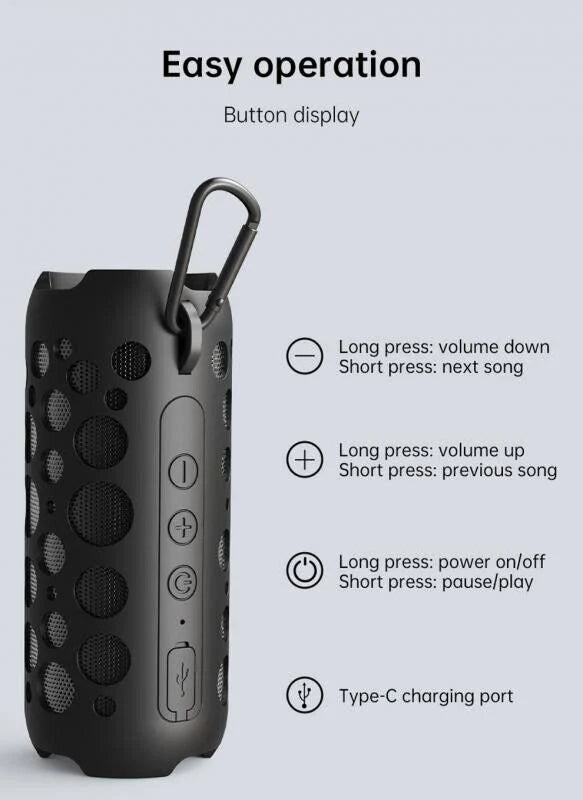 Outdoor Wireless Speaker With Earbuds - Black