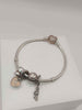 (925 ALE Hallmarked&Tested), Gold Heart Bracelet With Four Charms