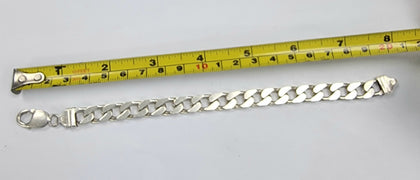Silver Flat Curb Bracelet 8