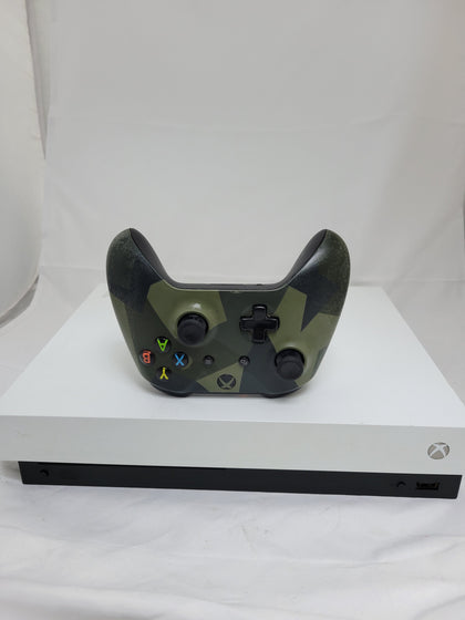 Xbox One X Console, White, 1TB Storage, Comes with Camo Xbox Controller and Wires