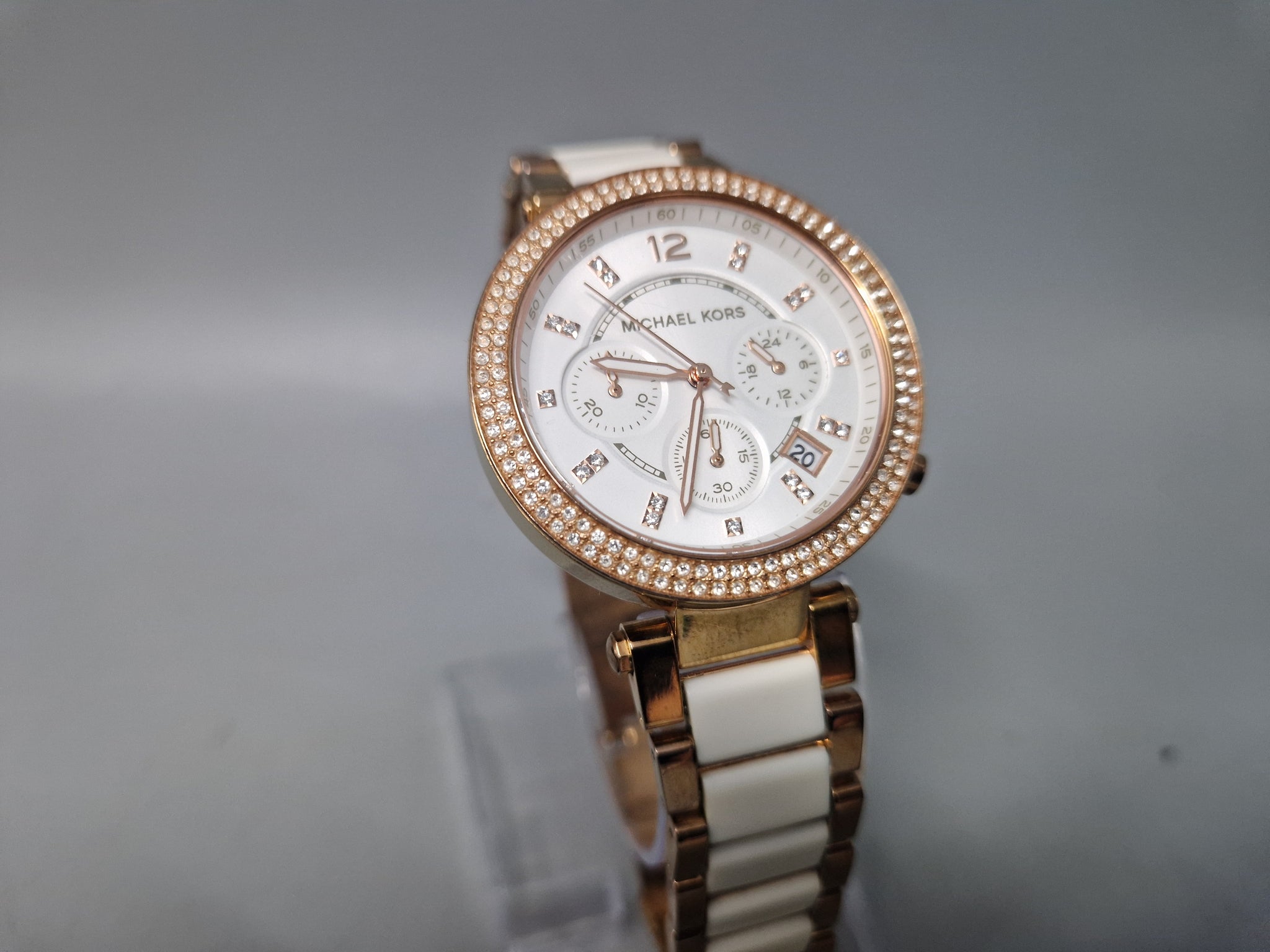 MICHEAL KORS WOMENS WATCH MK 11308, rose gold and off white