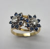 18ct Gold 0.56ct Sapphire & 0.29ct Diamond Cluster Ring - Size O - RRP £1980