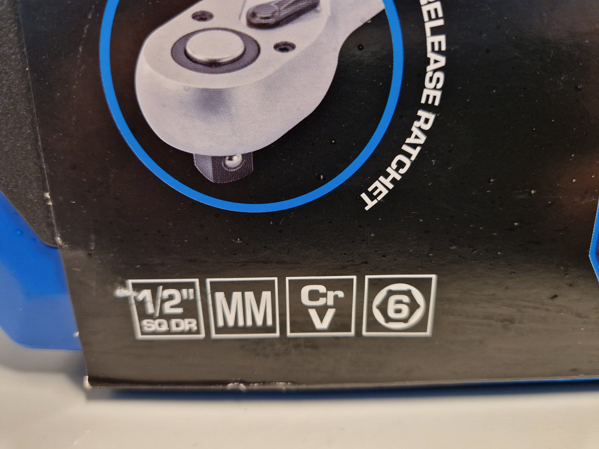 DRAPER Metric Socket Set, 1/2" Sq. Dr. 24 Piece