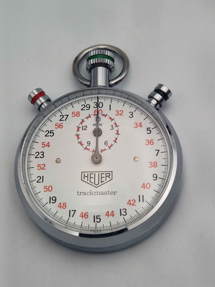 Heuer Trackmaster Stop Watch Mechanical Pocket Chronograph Vintage