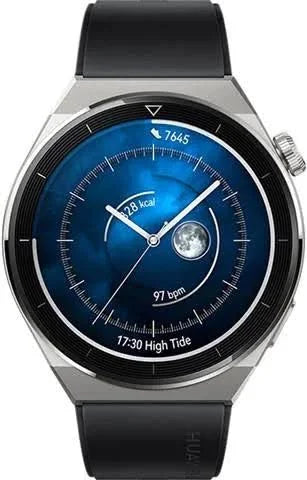 Huawei Watch GT 3 Pro 46mm Smart Watch - Black Fluoroelastomer Strap
