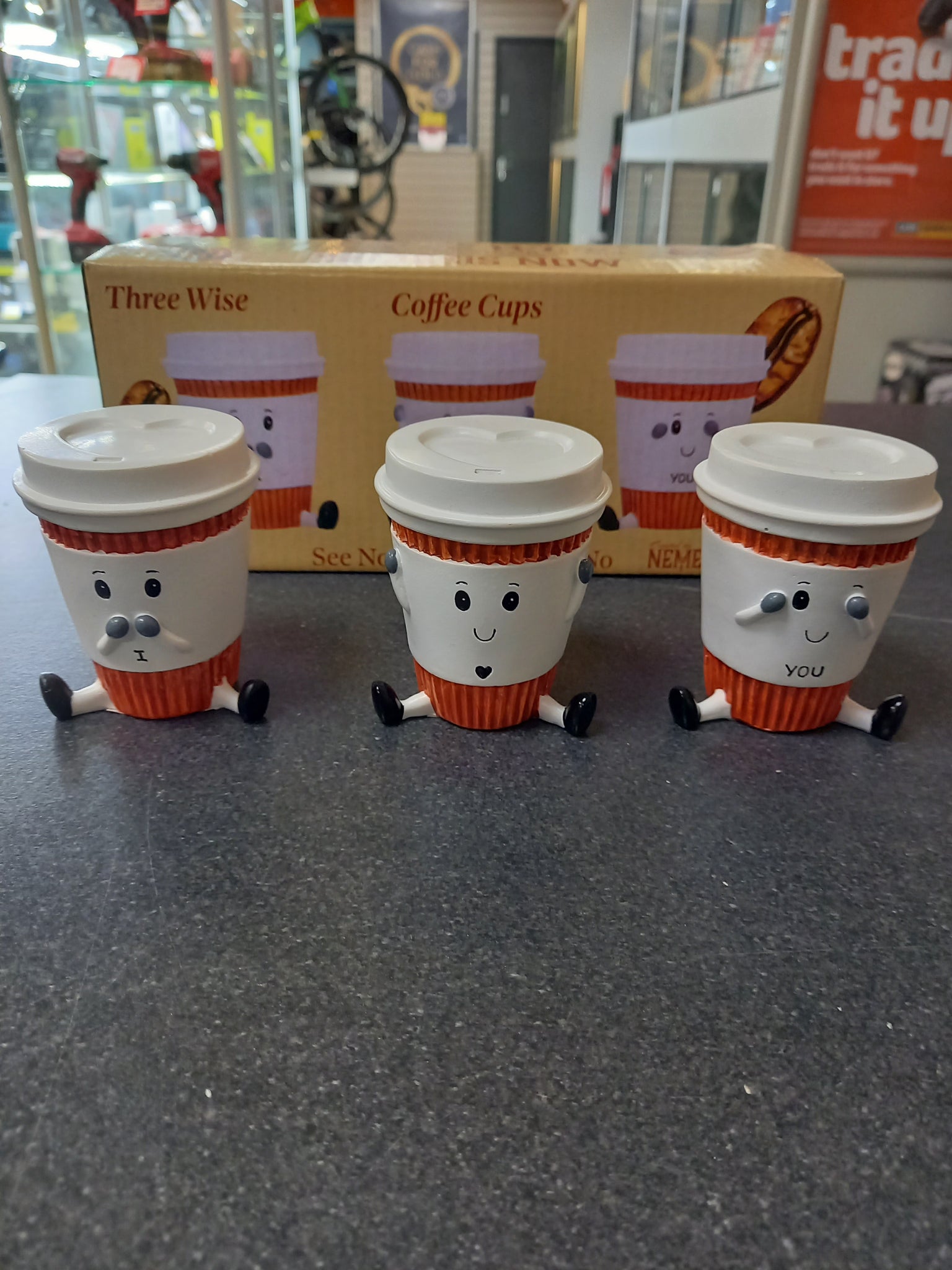 Three Wise Coffee Cups