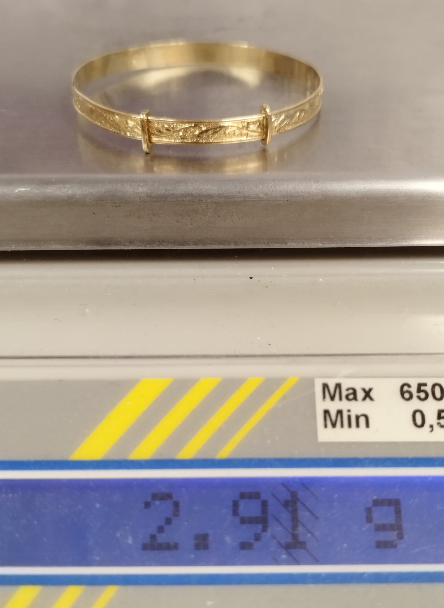 9ct Yellow Gold Adjustable Christening Bangle