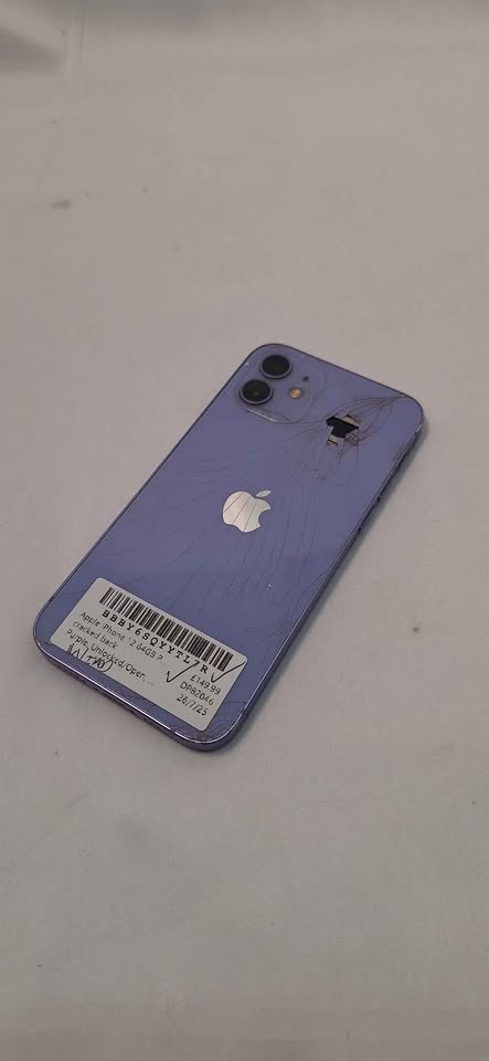 Apple Iphone 12 Mobile Phone - 64GB SSD - Purple - Open Unlocked - Unboxed *CRACKED BACK*