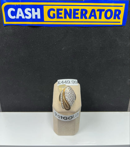 9ct Ladies C/Z Fancy Ring, 12.7g