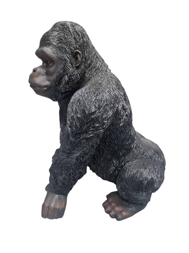 Large Gorilla Statue stands 23" tall and 18" long (73075)