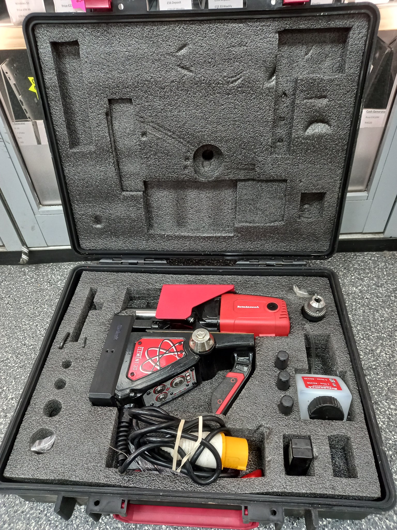 Rotabroach Element 30 110v Magnetic Drilling Machine - with Original Case and Parts as Shown