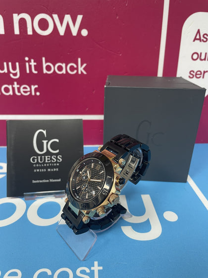GUESS COLLECTION SWISS MADE BLACK/GOLD **BOXED**
