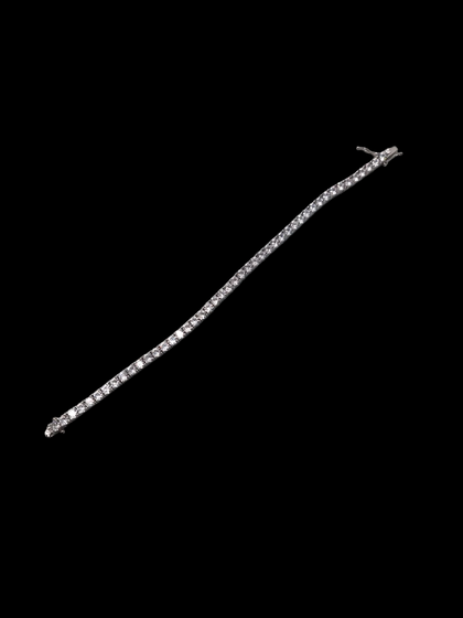 925 Sterling Silver Bracelet Covered In CZ Stones - 8
