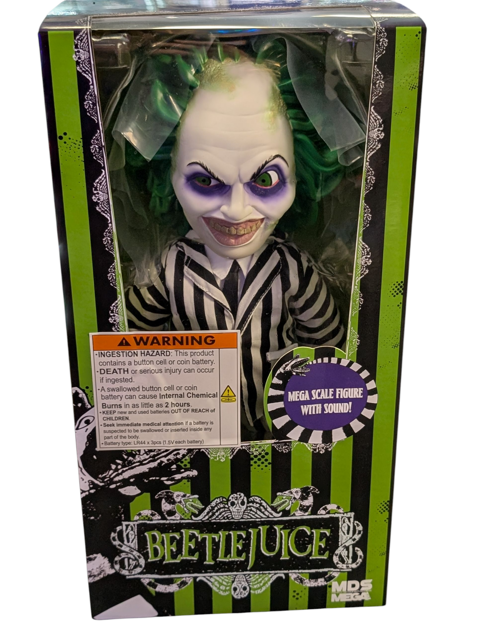 Brand new 15" Beetlejuice figure with sound