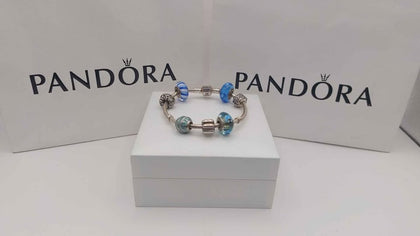 Pandora Bracelet plus 7 Charms Boxed 925 50.3g