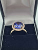 14ct Yellow Gold Cubic Zirconia Big Blue Stone Ring - Size N - 5.60 Grams