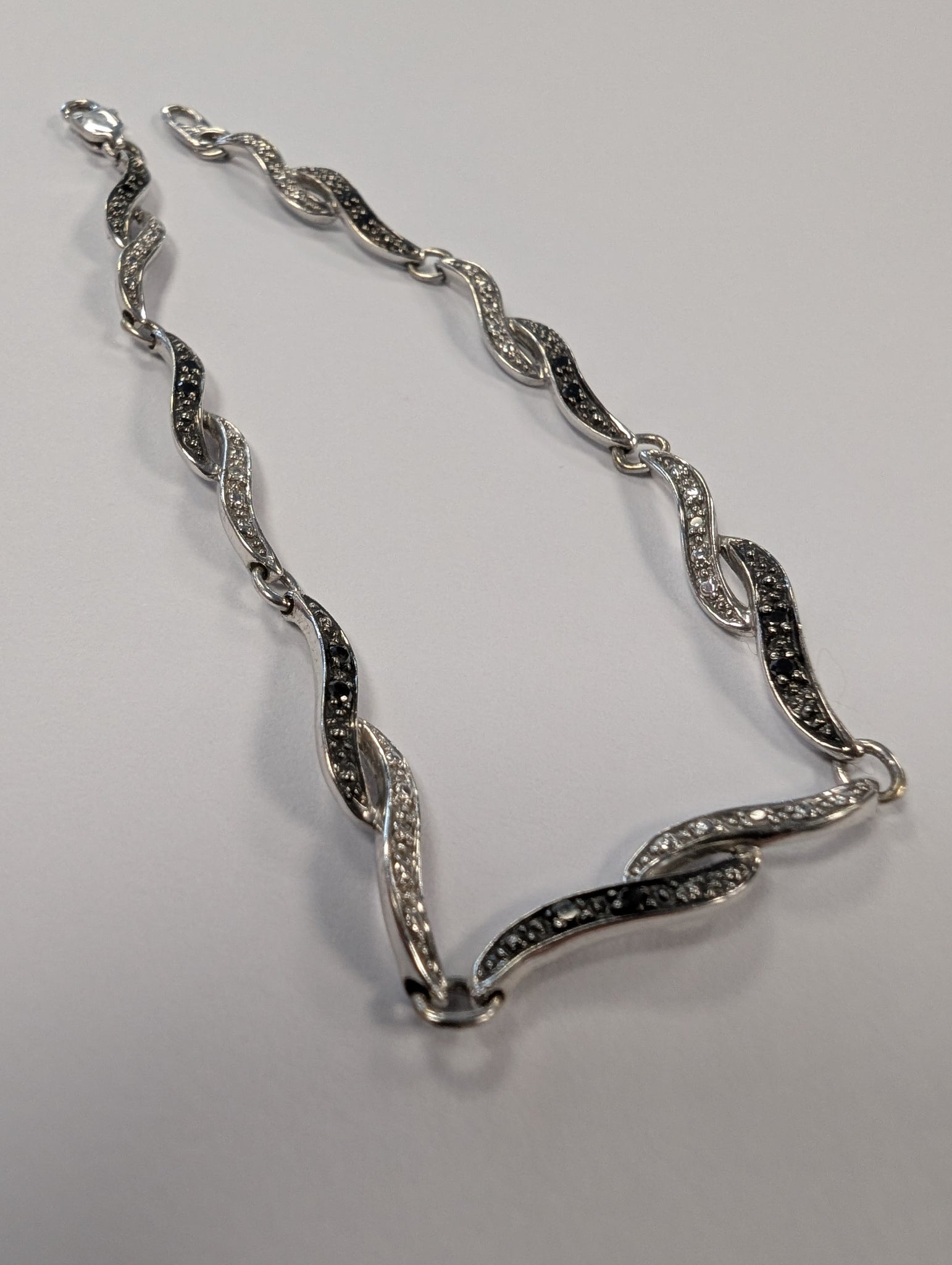 9ct white gold diamond bracelet