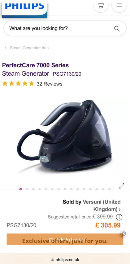 Philips PerfectCare 7000 PSG7030/20 Steam Generator Iron - Blue