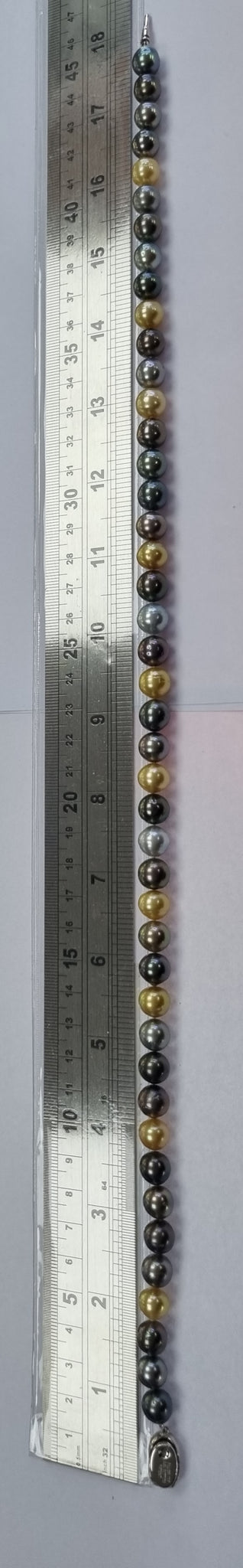 Tahitian Cultured Pearl & Golden South Sea Pearl Sterling Silver Necklace 18"
