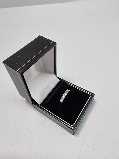 9CT White Gold Ladies Ring With Stones (NOT DIA) - 2.82 Grams - Size M