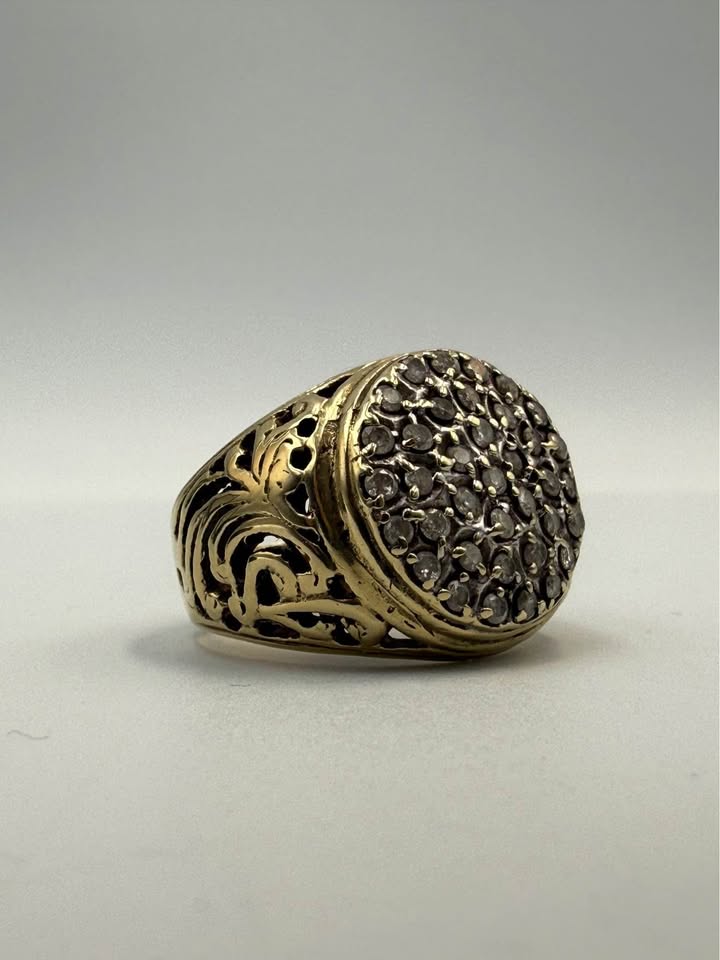 14CT YELLOW GOLD RING, 11G, SIZE T
