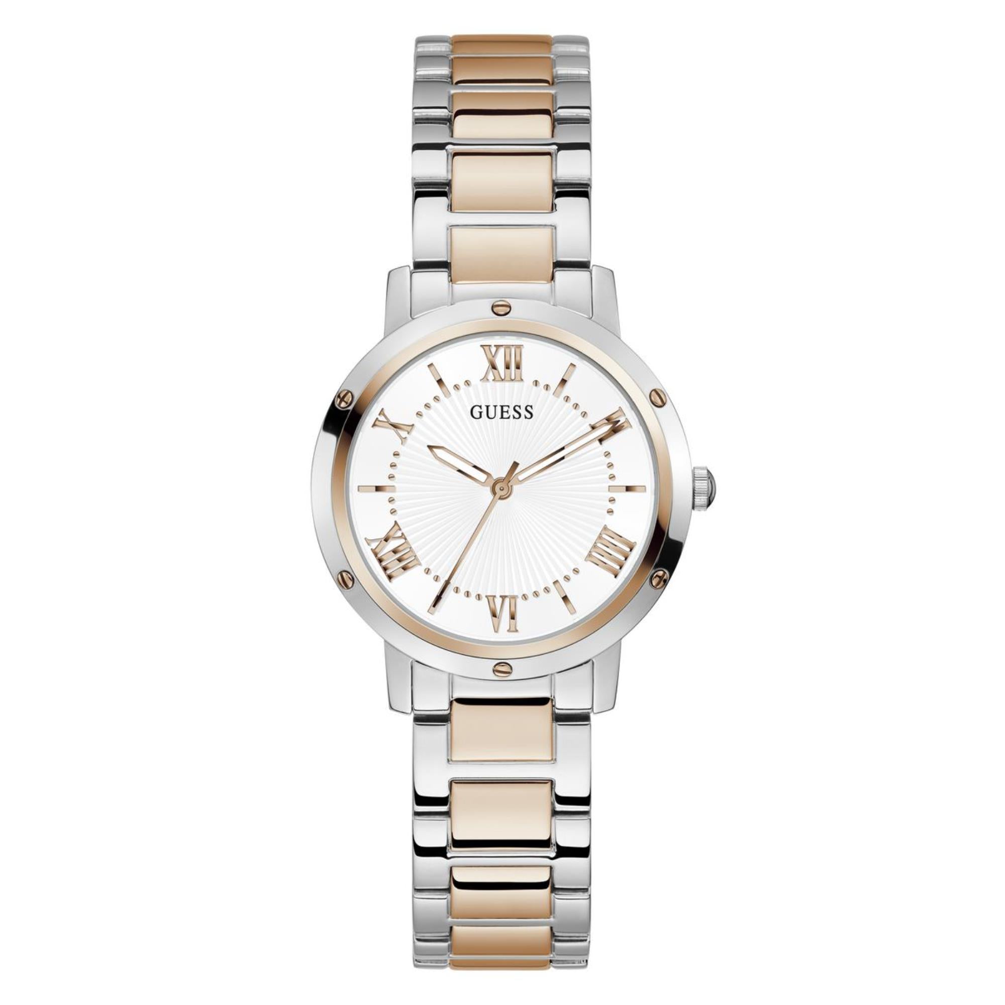 Guess Women’s Watch Dawn White Dial Stainless Steel Strap GW0404L3