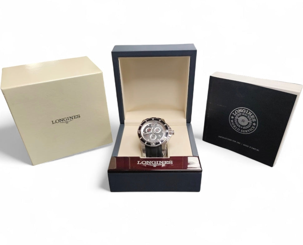 Longines Hydroconquest Quartz Chronograph Men's Watch L3.843.4.56.2**Boxed**