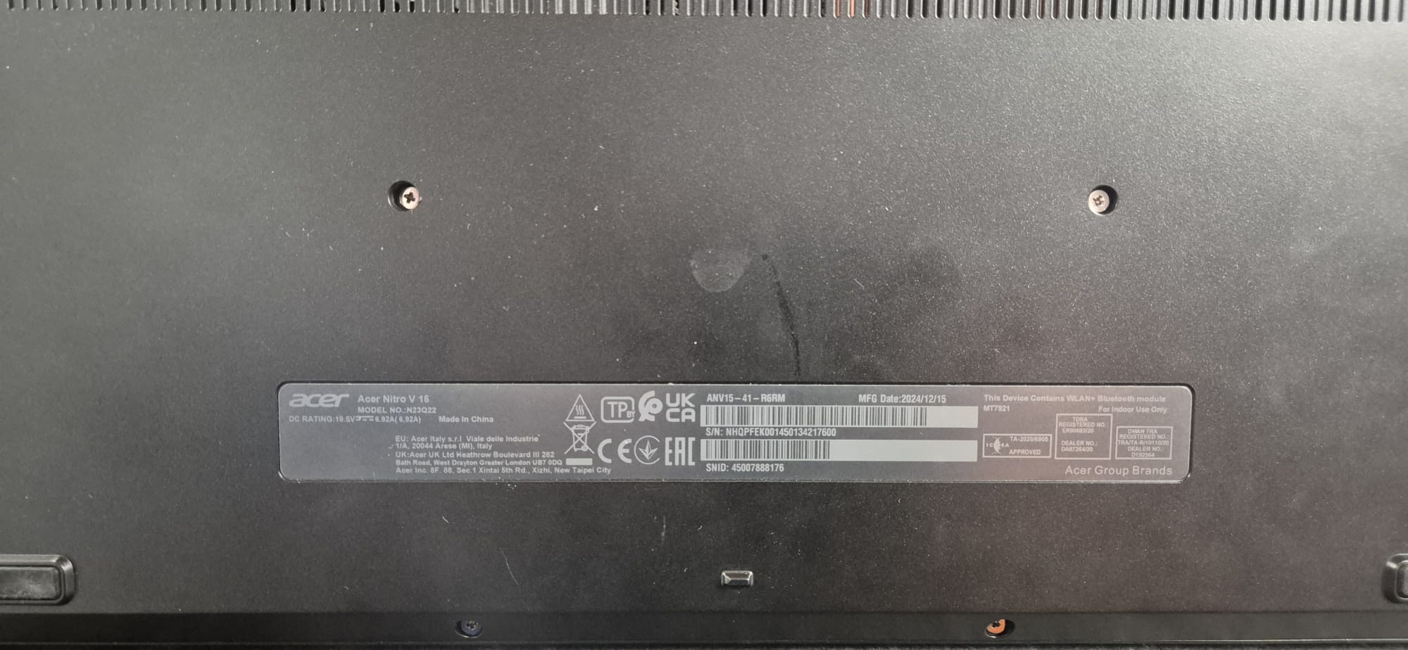 Acer ANV15-41 Ryzen 5 7535HS 16GB Ram 512GB SSD RTX 3050 15" W11