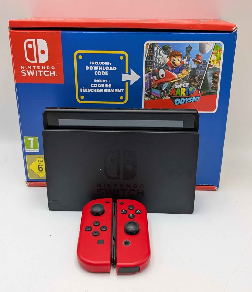 Nintendo Switch Console, 32GB HAC-001-01 + Solid Red Joy-Cons