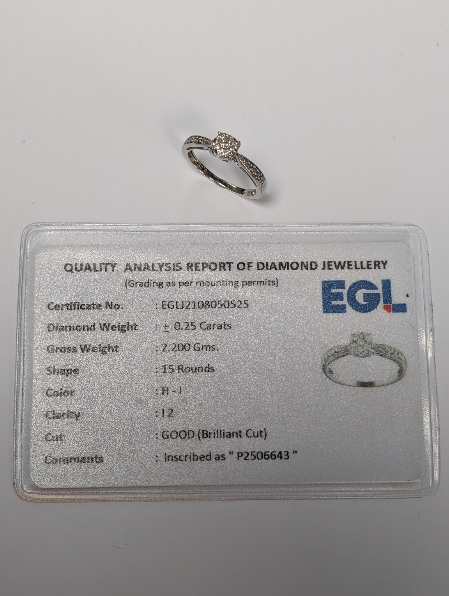 9ct white gold diamond ring