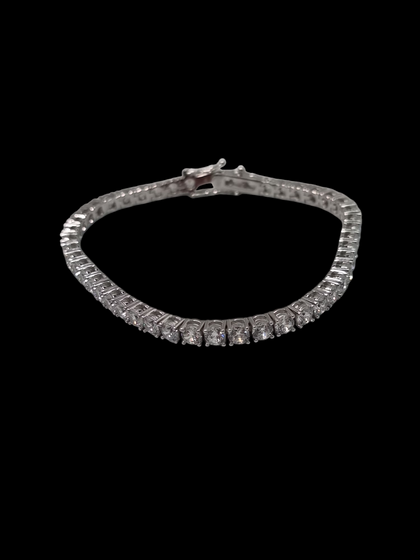 925 Sterling Silver Bracelet Covered In CZ Stones - 8