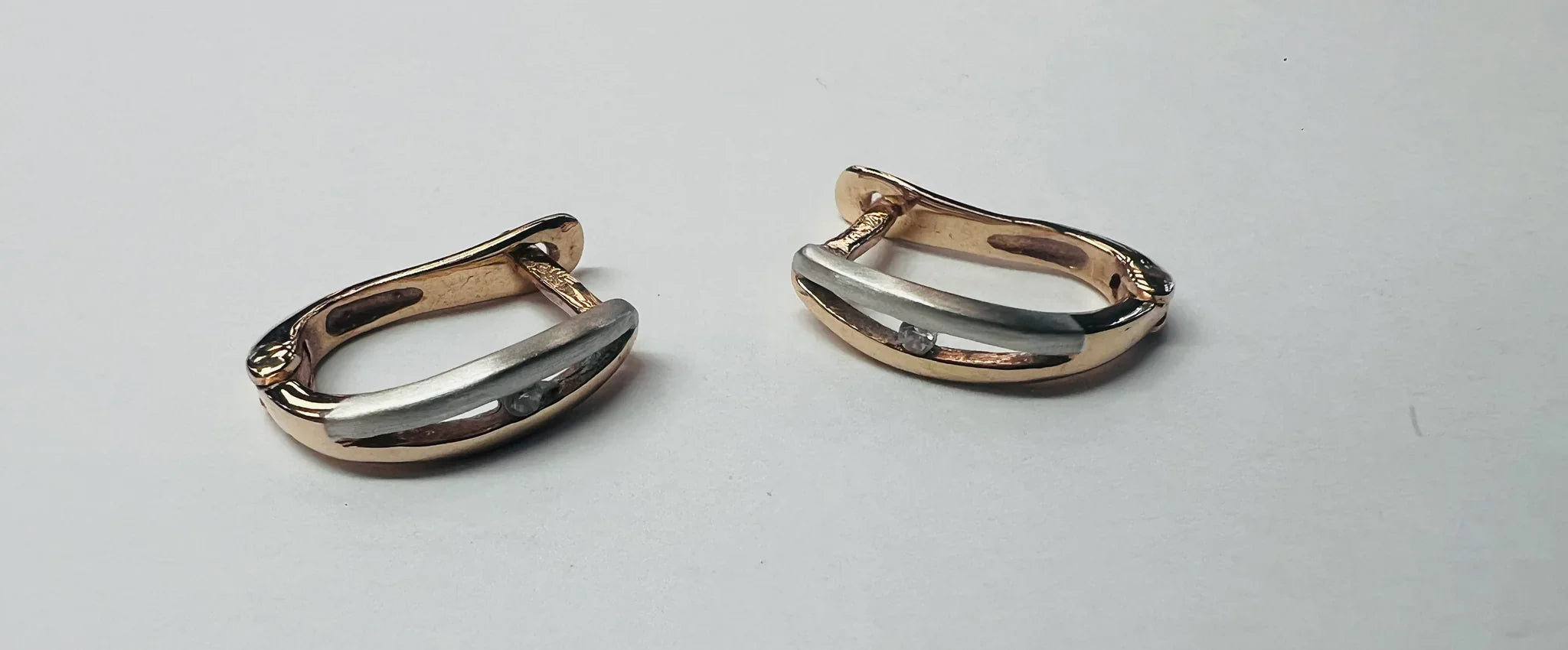 14ct Two Colour Gold Earrings