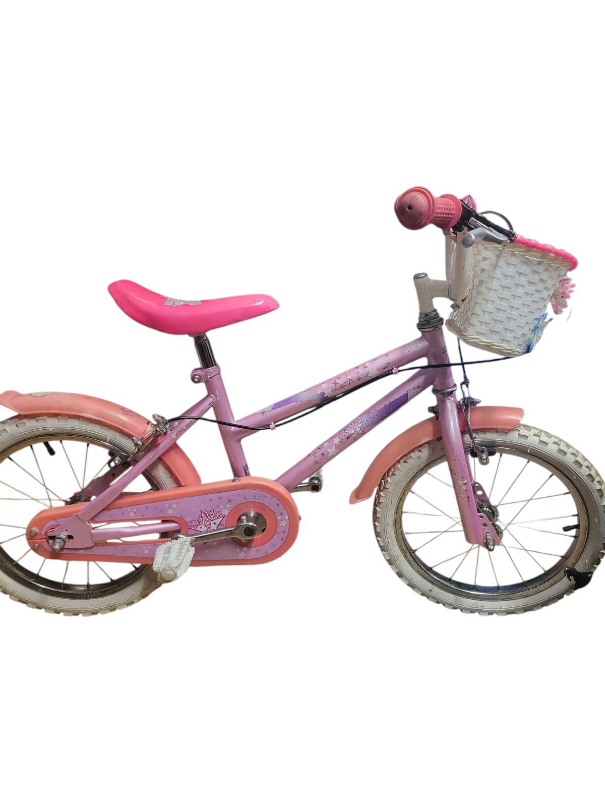 Sparkle 'n' Glitz child's bike with basket (PINK)