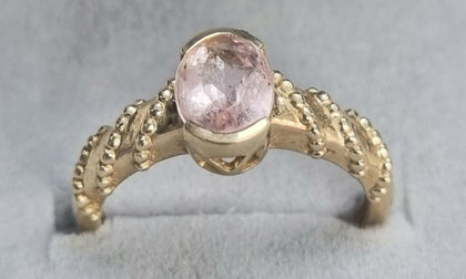 9ct Gold Ring with Pink Stone