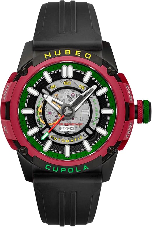 Nubeo Men's 50.5mm Space Cupola Automatic Limited Edition Watch with Rubber Strap NB-6055