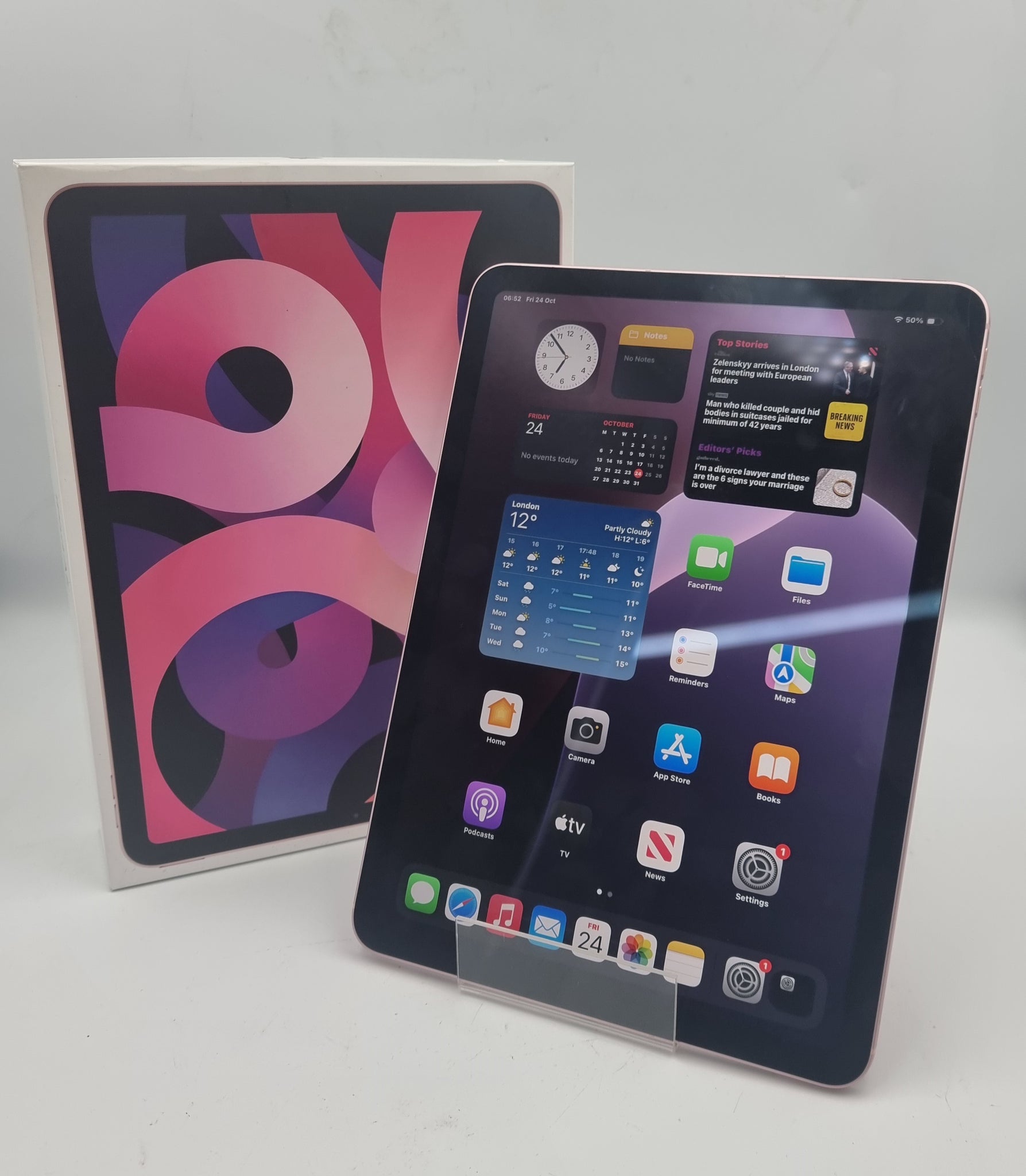 Apple iPad Air 4th generation 10.8" Wi-Fi 256GB rose gold tablet unlocked BOXED 89% Batt health