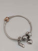 (925 ALE Hallmarked&Tested), Gold Heart Bracelet With Four Charms