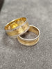 14ct Yellow & White Gold Matching Wedding Band Rings Sizes - R & L