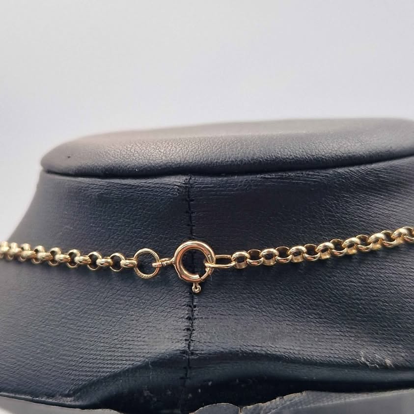 9ct Yellow Gold Belcher Chain Necklace With Bury FC Pendant - 14.25 Grams - 22" Long