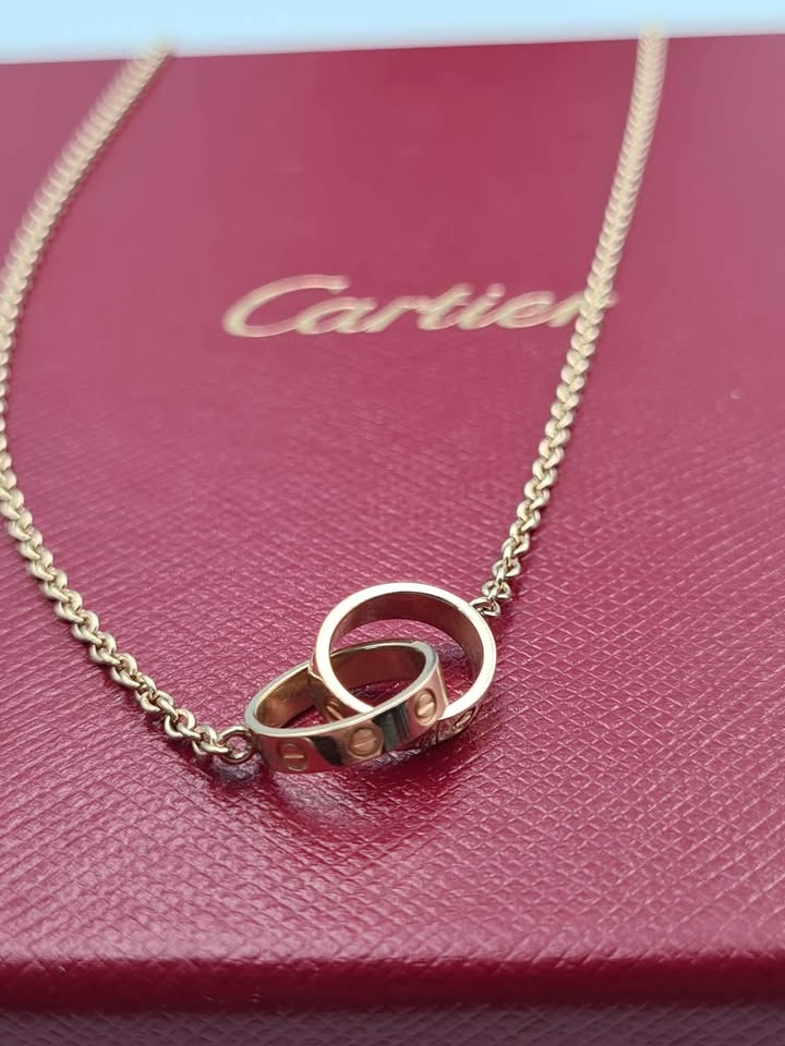 18CT Yellow Gold Cartier Baby Love Necklace B7212400 - 18" Long - 6.97 Grams - In Excellent Condition With Box