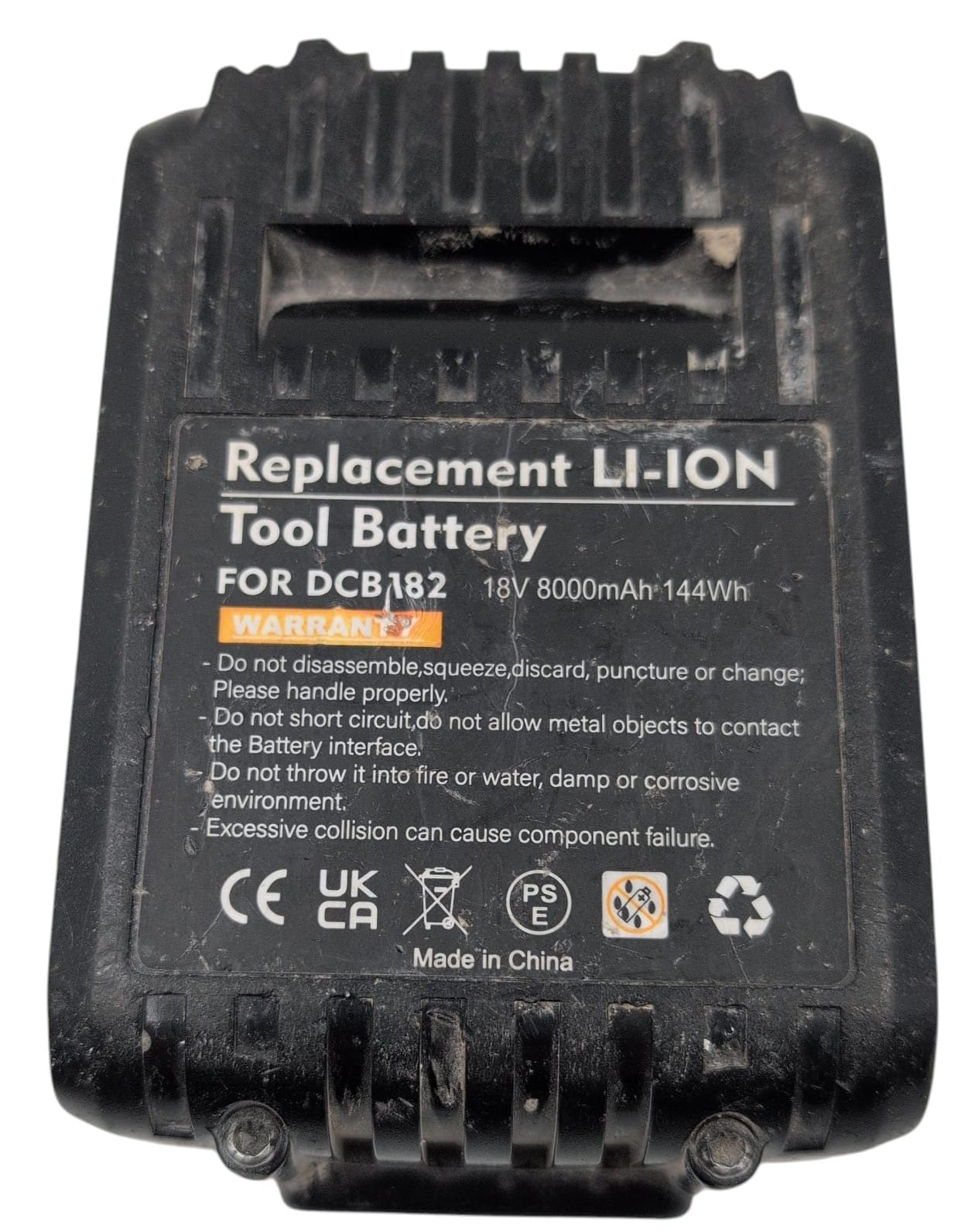 DeWalt 18 Volt Combi Drill with Screwdriver Bits and Replacement 18V 8.0Ah Battery "Collection Only"