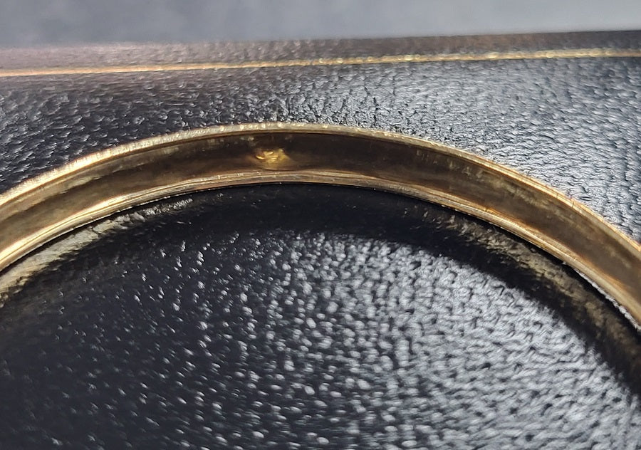 9CT  Yellow Gold Adjustable Baby Christening Bangle - 1.87g