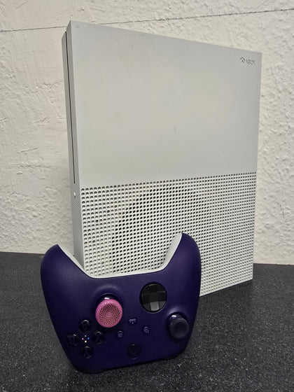 Xbox One S - White  with purple controller