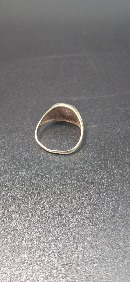 9CT Yellow Gold Flat Signet Ring - Size S - 3.62 Grams
