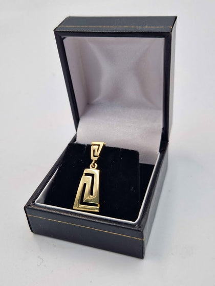 14ct Yellow Gold Greek Key Pendant - 1.97 Grams