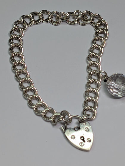 Silver 925 Charm Bracelet With heart lock