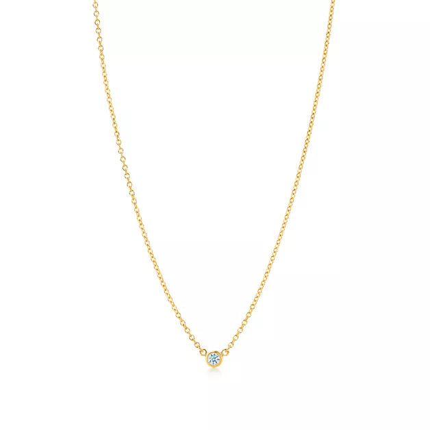 Tiffany & Co Elsa Peretti® Diamonds by the Yard® Single Diamond Pendant in Yellow Gold