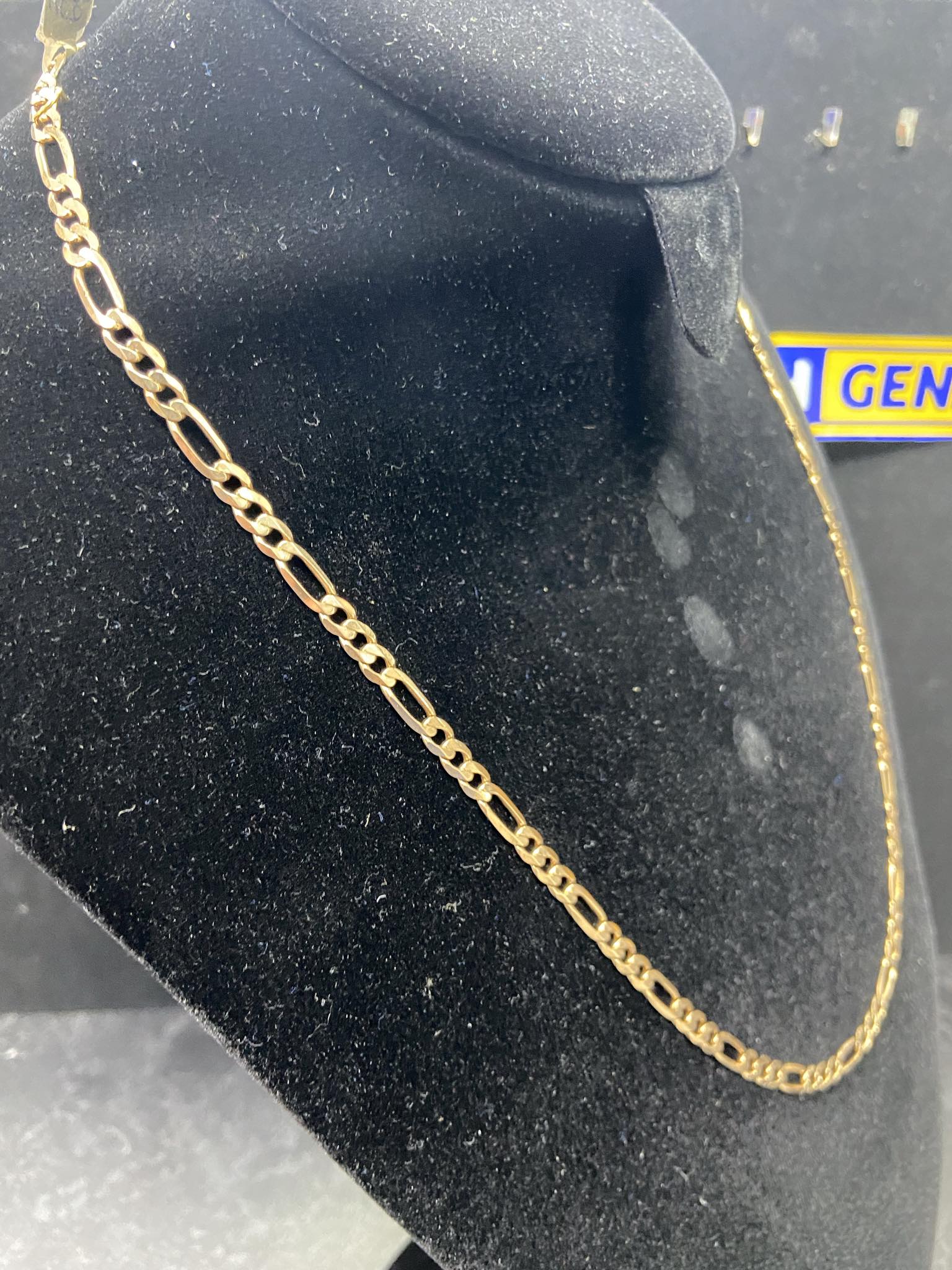 9ct Gold Figoro Chain 16.3g 24"