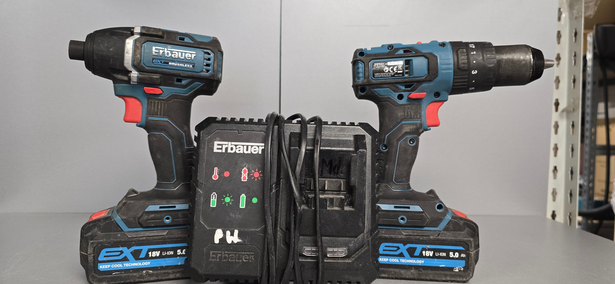 Erbauer 18V Li-Ion Ext Cordless Combi Drill & Impact Driver (2 x 2Ah) - EID18-Li - Refurbished